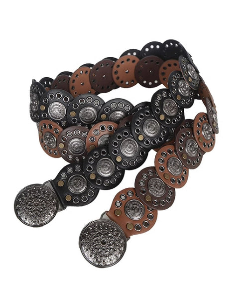 Rivet Disc Pin Buckle Belt